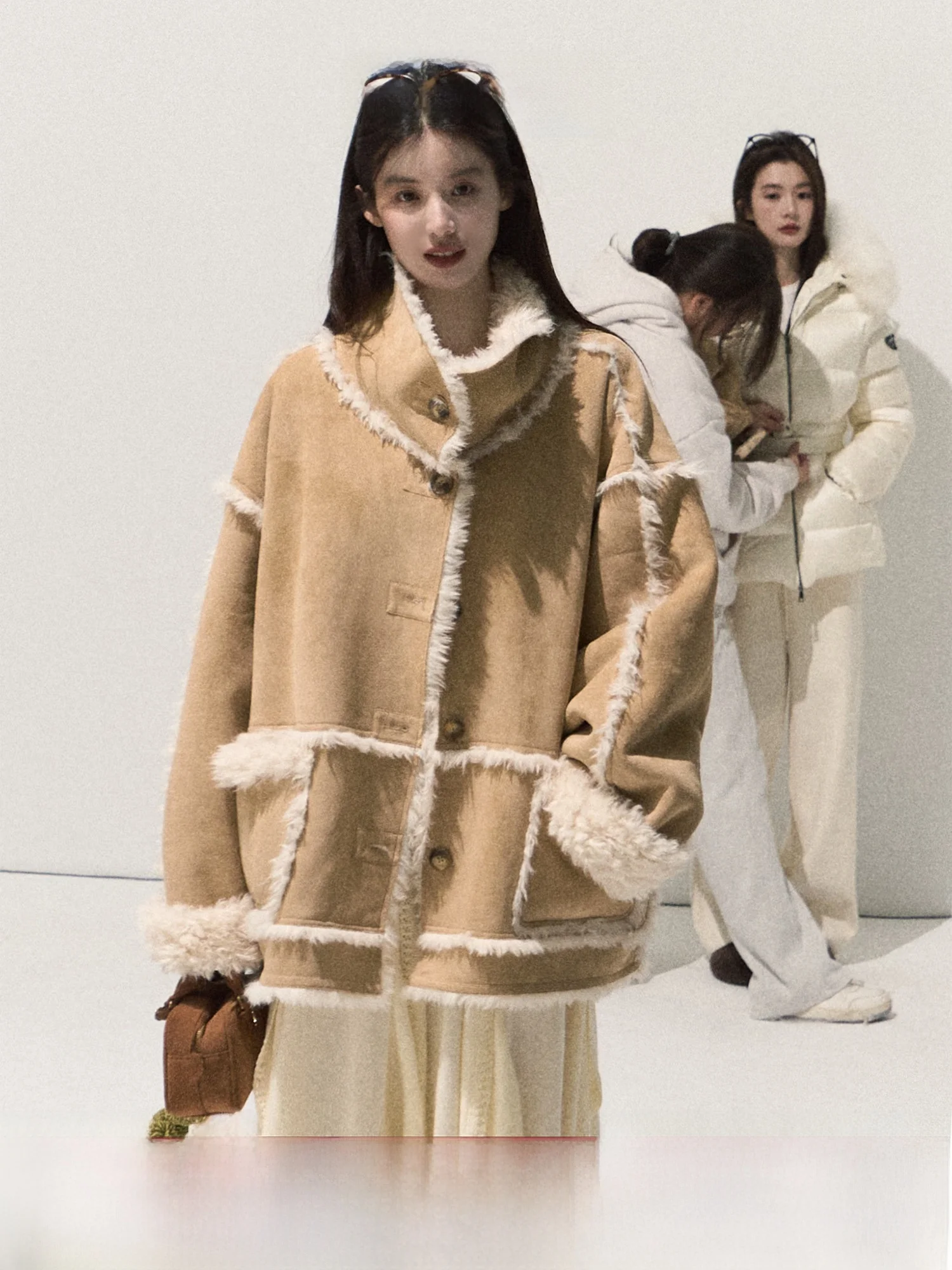 

Куртка OAKMOO из замши и меха, двусторонняя, экологичная, с интегрированными элементами из кожи и меха, жилет из оленьей замши, верхняя одежда