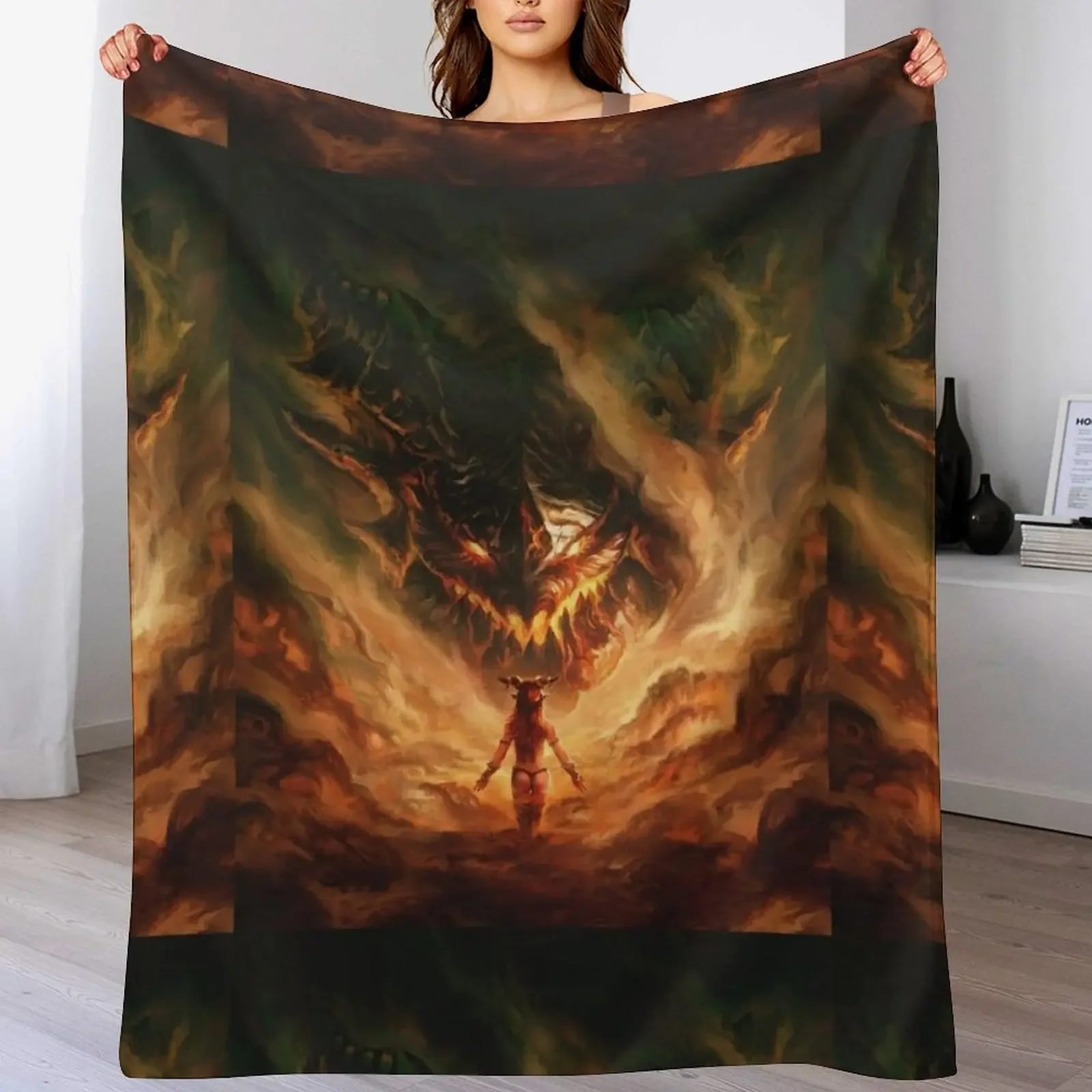 

Alexstrazsa vs Deathwing Throw Blanket valentine gift ideas Travel Luxury St blankets and throws Blankets
