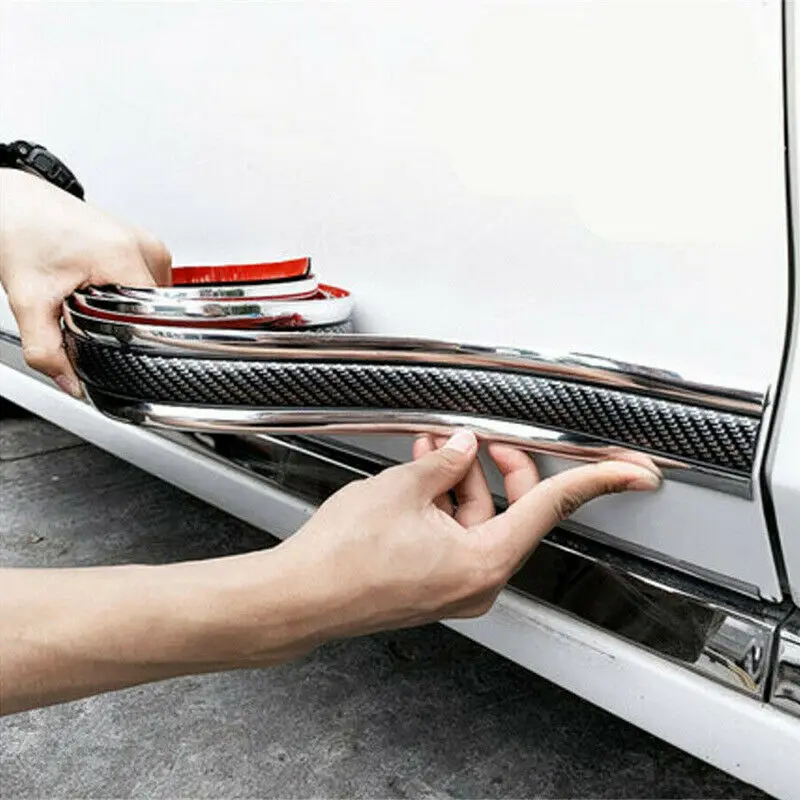 

Car Anti-collision Styling Door Sill Protector Carbon Fiber Moulding Strip Trim Front Bumper Edge Guard Strip Accessories