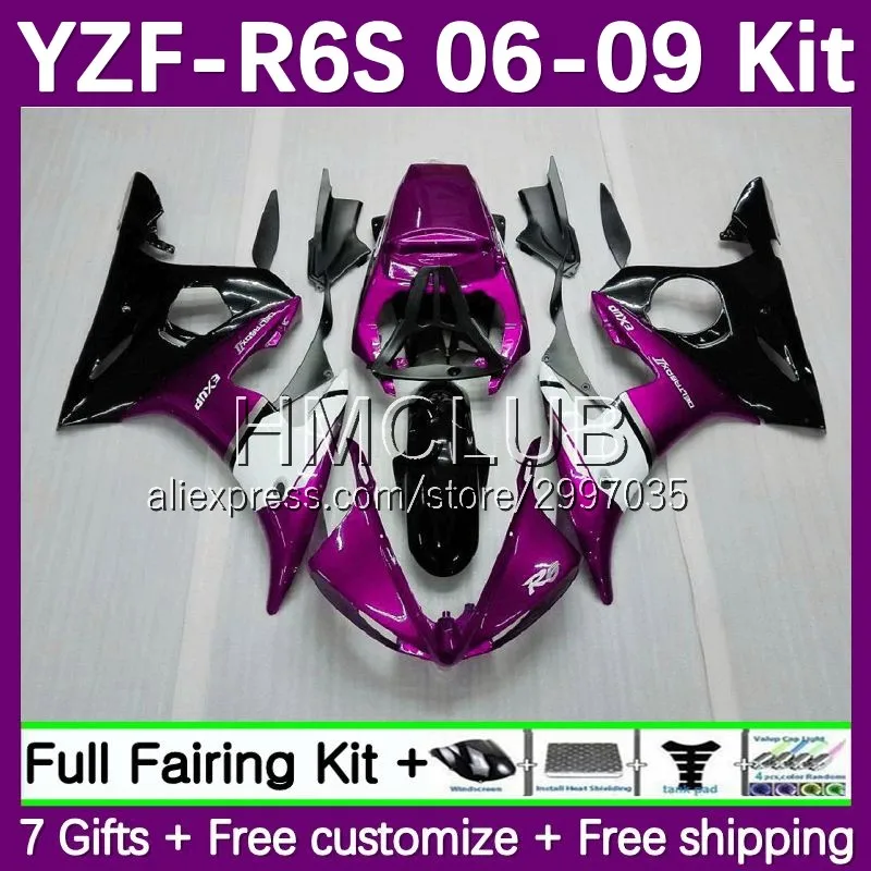 OEM Fairing For YAMAHA YZF R6S R6 S YZF600 YZF-R6S 06-09 133No.176 YZFR6S 06 07 08 09 2006 2007 2008 2009 Bodys Kit Purple Black