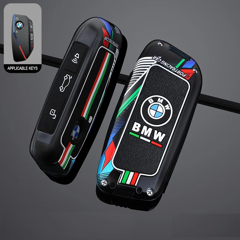 Track Style Car Key Case Cover BMW U11 X1 U06 LCI Ix X7 I7 G81 M3 X5 G05 XM Series 5 7 740Li 530Li IX40 EL 2024 Key Accessories