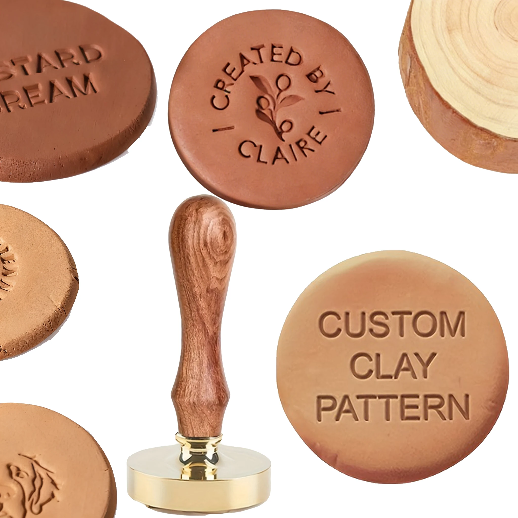 Personalisiertes Logo-Design Töpfereistempel für Ton Benutzerdefinierte Töpfereistempel für Ton/Seife DIY Handgemachte Geschenke für Feiertage und Liebhaber Bastelbedarf