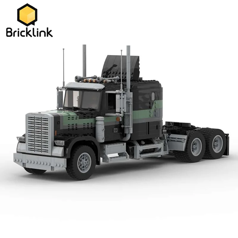 Bricklink Mộc Kỹ Thuật Xe Freightliners FLC Xe Tải Bộ Thành Phố Vận Chuyển Hàng Hóa Hộp Đựng Máy Kéo Xe Kéo Xe Khối Xây Dựng Kid Đồ Chơi