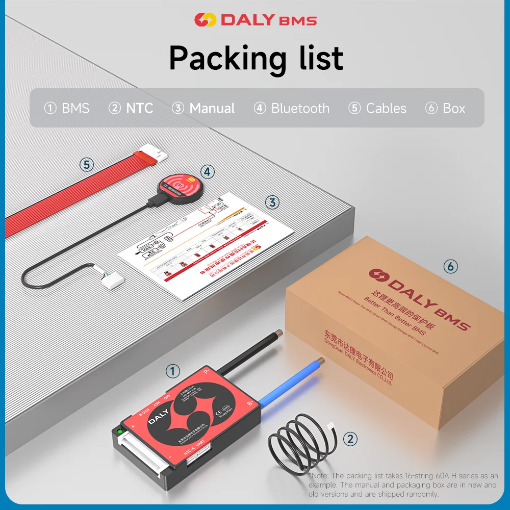Daly Smart BMS Lifepo4 4S 12V 8S 24V 16S 48V Li-ion 3S 7S 10S 36V 13S 48V 40A 60A BMS con BT per scooter con batteria al litio 18650