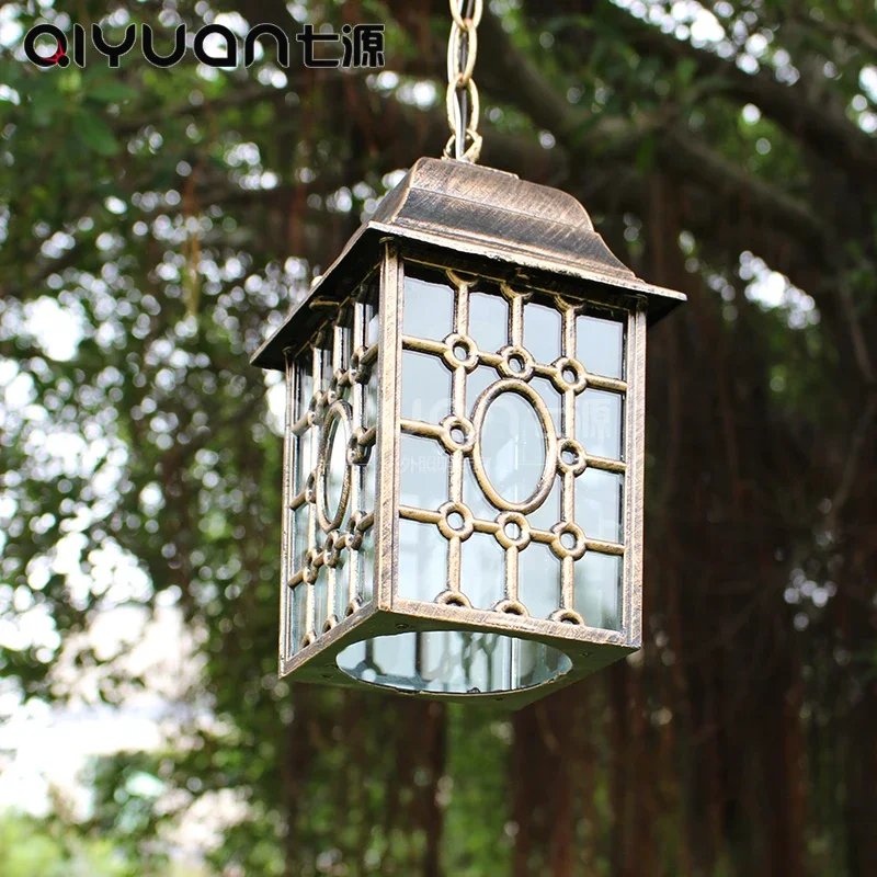 American outdoor chandelier waterproof garden light retro country outdoor villa garden aisle balcony chandelier home