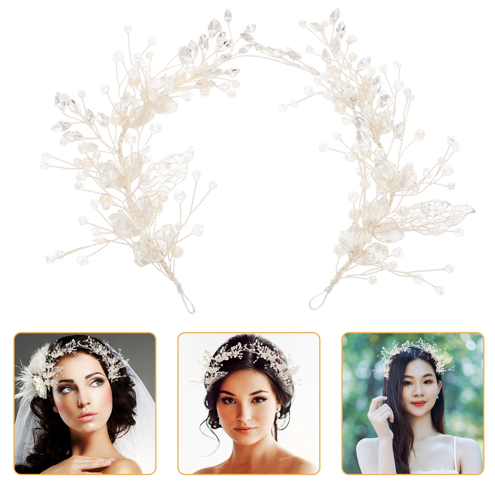 

Жемчужный головной убор для свадебной повязки на голову, свадебные волосы, лоза, серебряные аксессуары для невесты