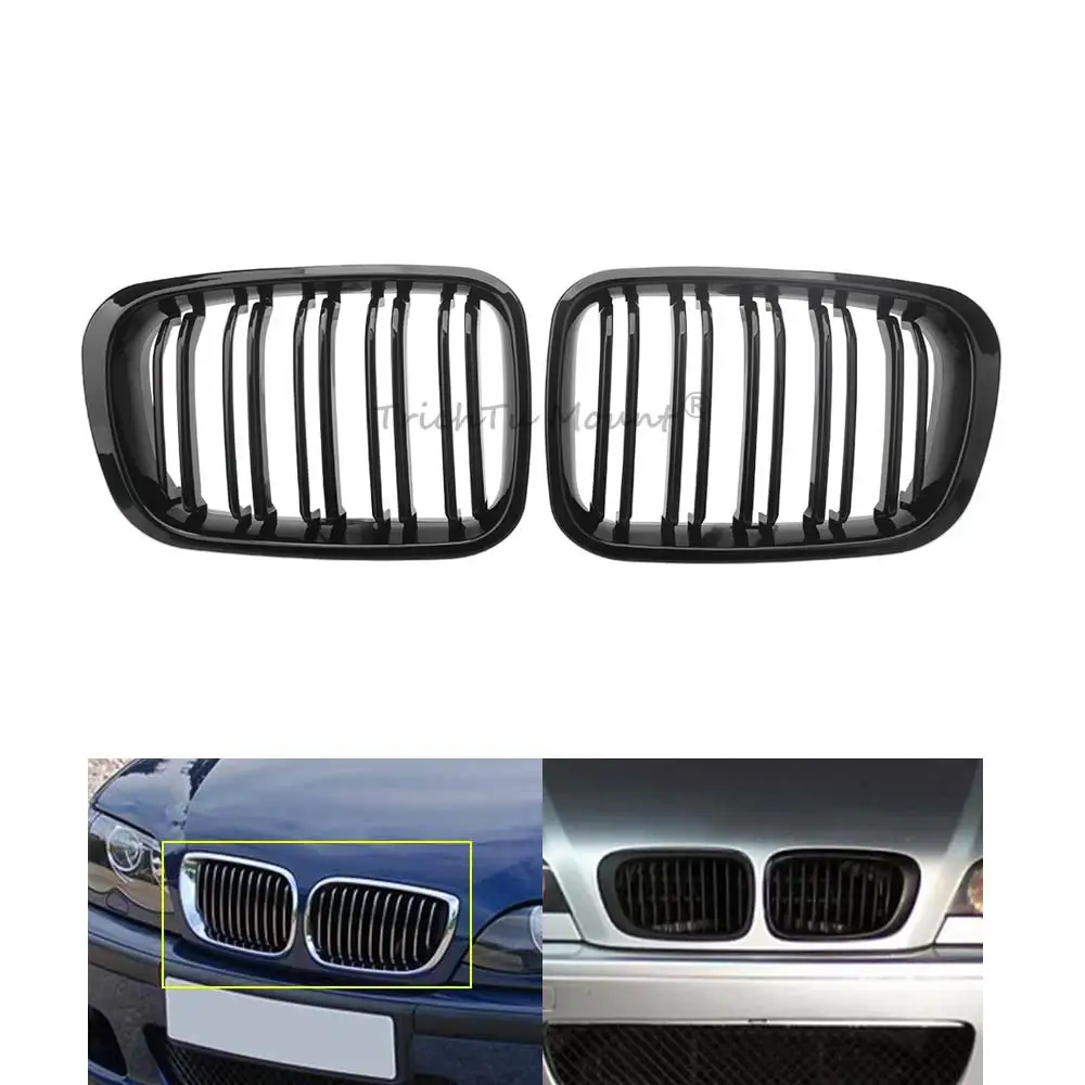

1 Pair 2/4 Front Grill Grille For BMW E46 4 Door Wagon/Touring & Sedan/Saloon 320i 323i 325i 328i 330i 1998-2001 Car Accessories
