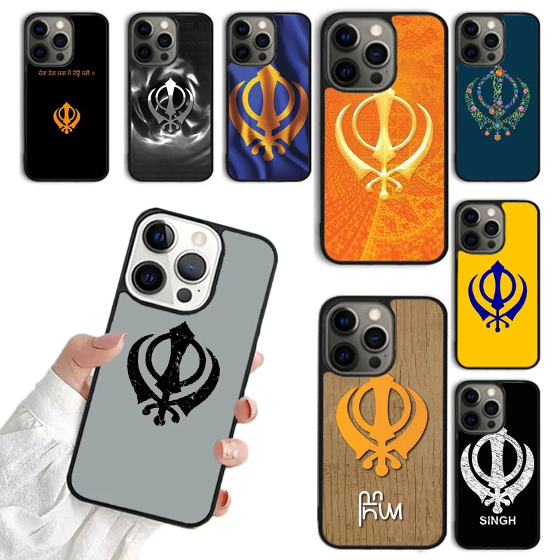 Sikh Khanda Sikhism Mobile Phone Cases Cover For iPhone 16 15 14 12 13 mini 11 Pro MAX apple 6 7 8 Plus SE2020 Coque