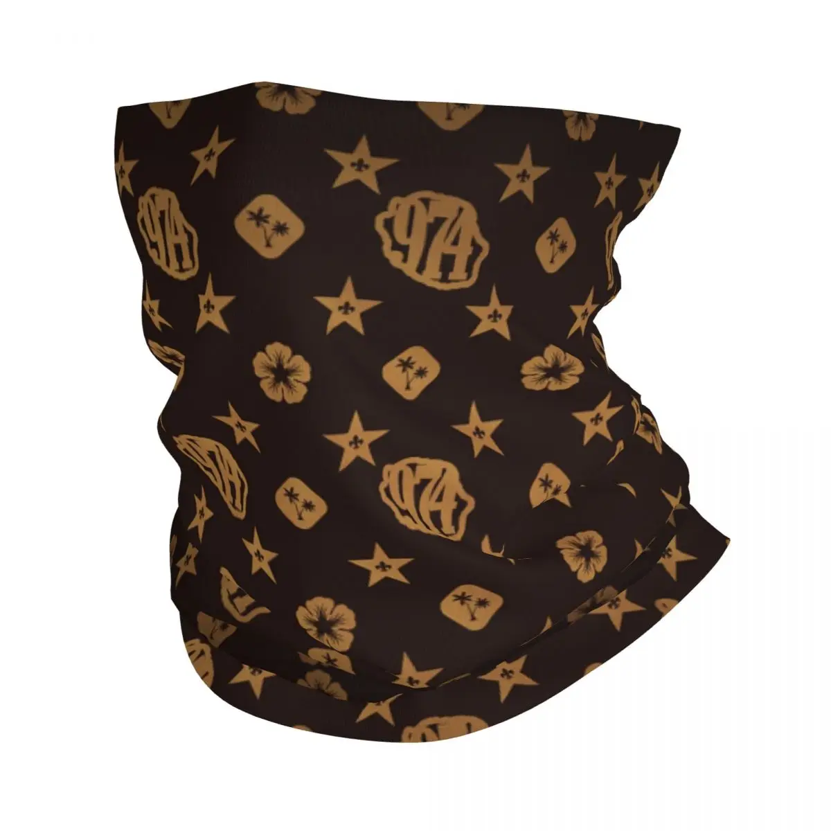 Reunia Island 974 Luxury Bandana Neck Gaiter UV Protection Face Scarf Cover Men Women Fleur De Lys Headband Tube Balaclava