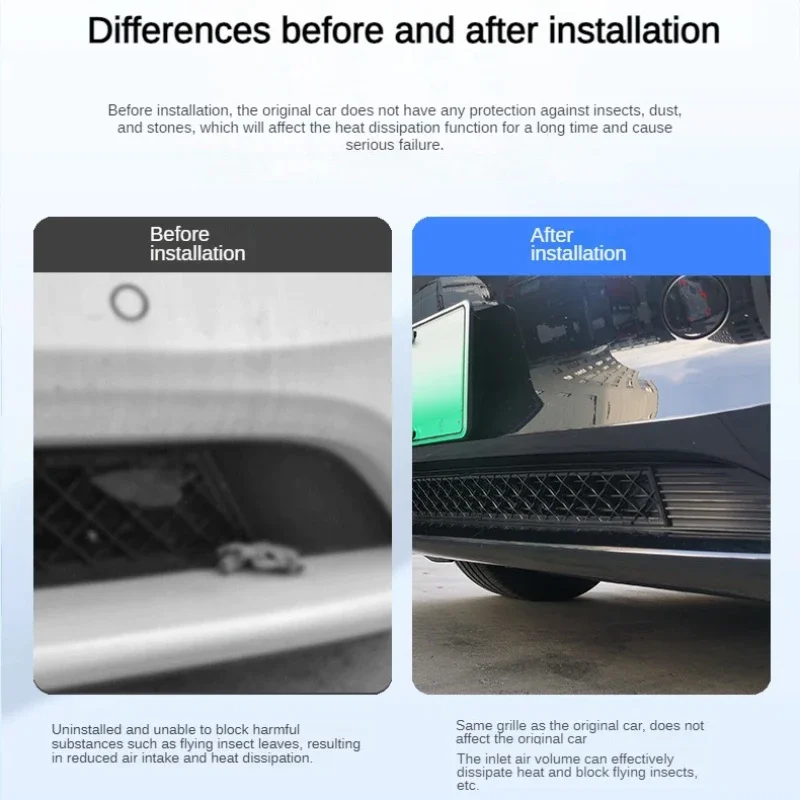 for Tesla Model 3 Highland 2024 Lower Bumper Anti Insect Net Garbage Dust Proof Protective Mesh Inner Cover Racing Grill Panel