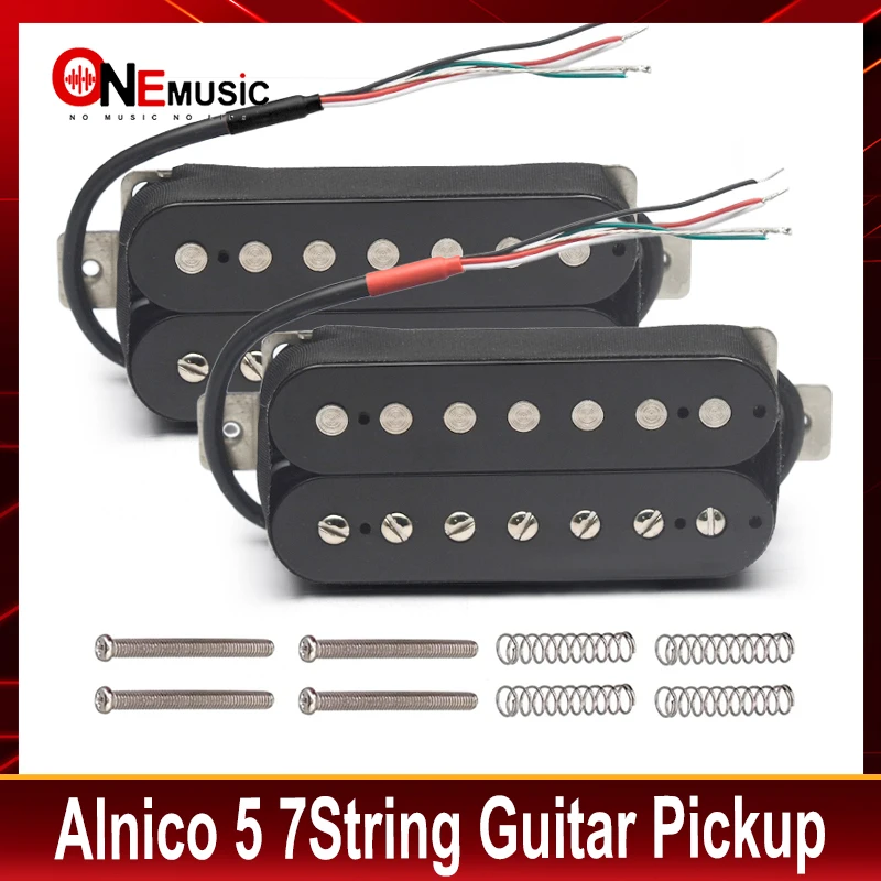 Alnico 5 7String Electric Guitar Pickup N-8.8K/B-14.2K Humbucker Alnico V Pickup Coil Splitting Pickup Guitar Parts Black