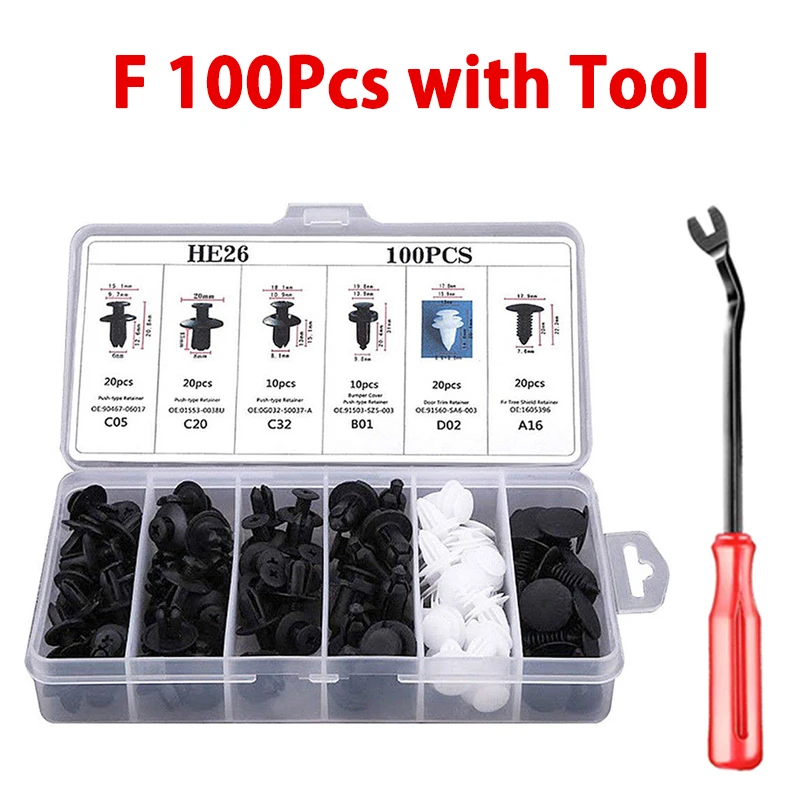 Nieuwe Auto Fastener Clips Gemengde Auto Body Push Retainer Pin Klinknagel Bumper Portierbekleding Fastener Kit Auto Clips Retainer Gereedschap