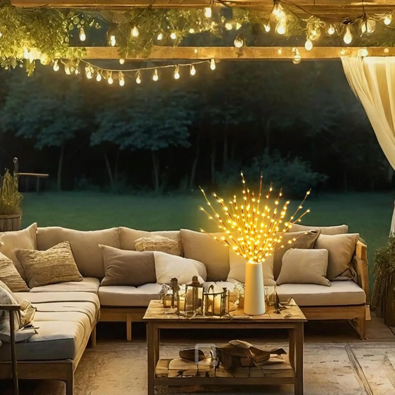 1Pcs LED Tree Branch Light Battery Powered Operated Bendable Twig Branch Lights for Party Coffee Store Festivals Home Decoration
