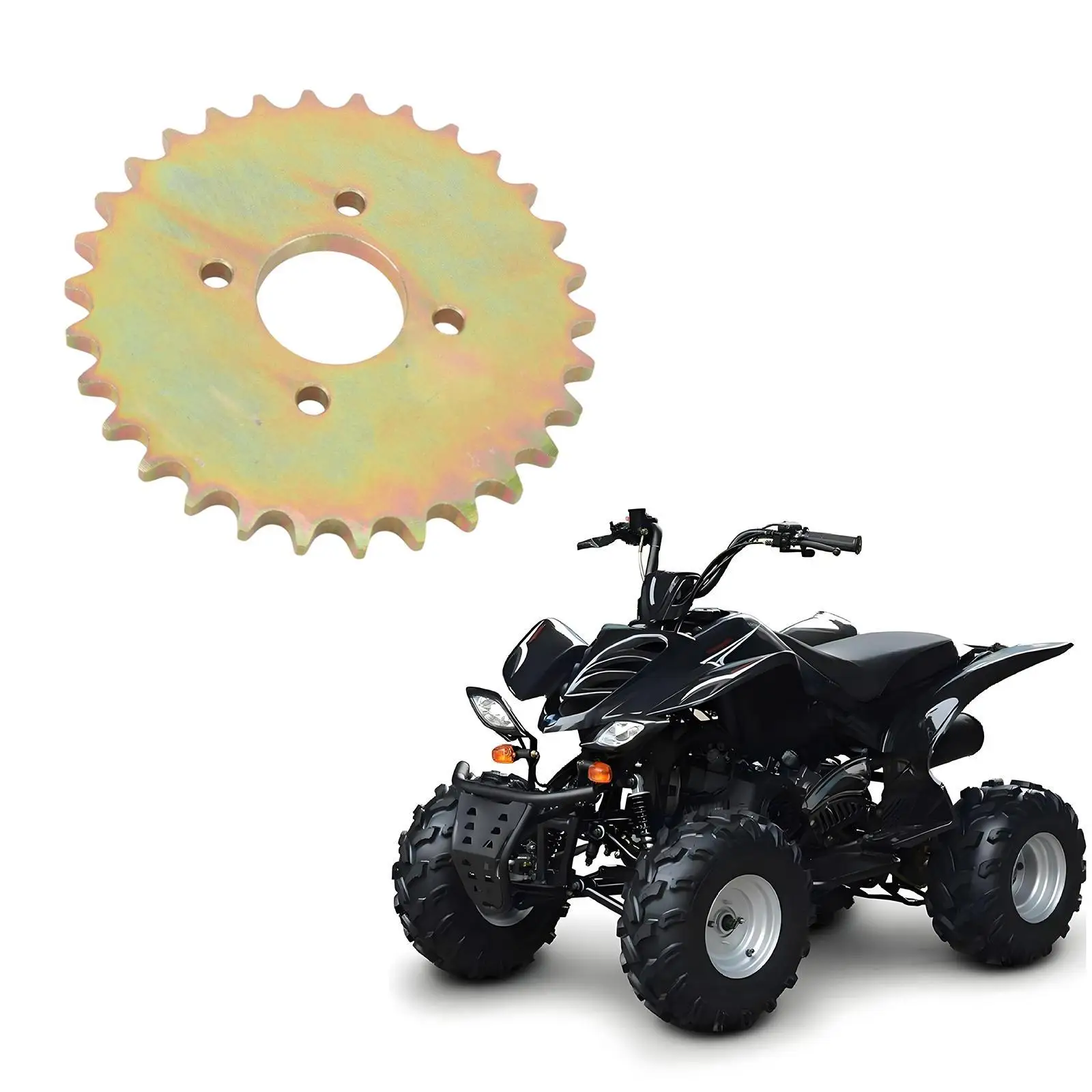 ATV Rear Sprocket 30 Tooth Heavy Duty Chain Gear Mini Bike Go Kart Parts for Vehicle Upgrade