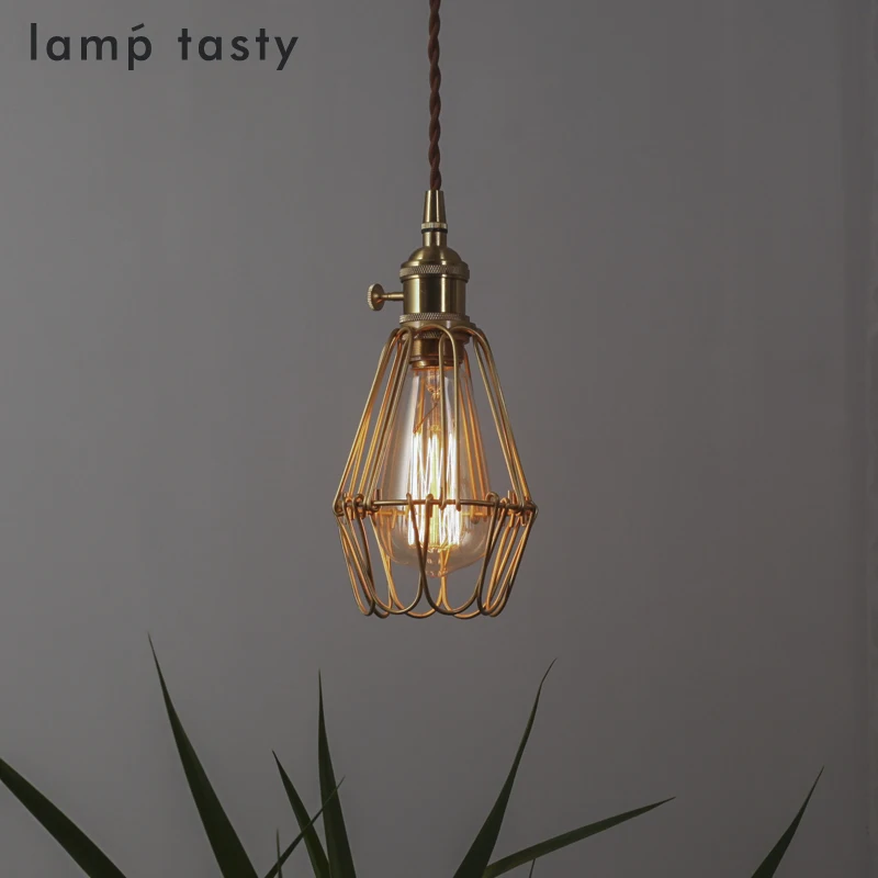 Ins style Nordic Japanese retro handmade woven hollow small pendant light coffee shop bar counter clothing store pendant light