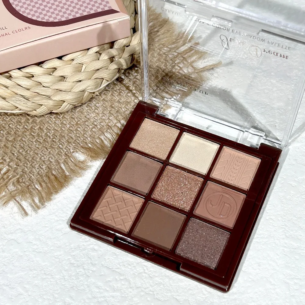 Chocolate Brown Eyeshadow Palette 9 Shades Matte Shimmer Long Wearing Cruelty Free Makeup gallery 4