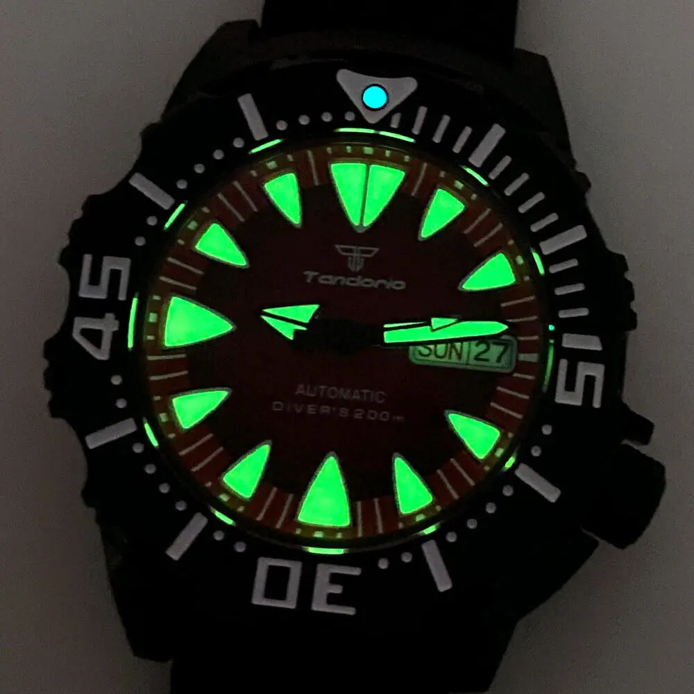 New Monster PVD black 42mm  Super Lumious Watch For Men NH36A Automatic movement