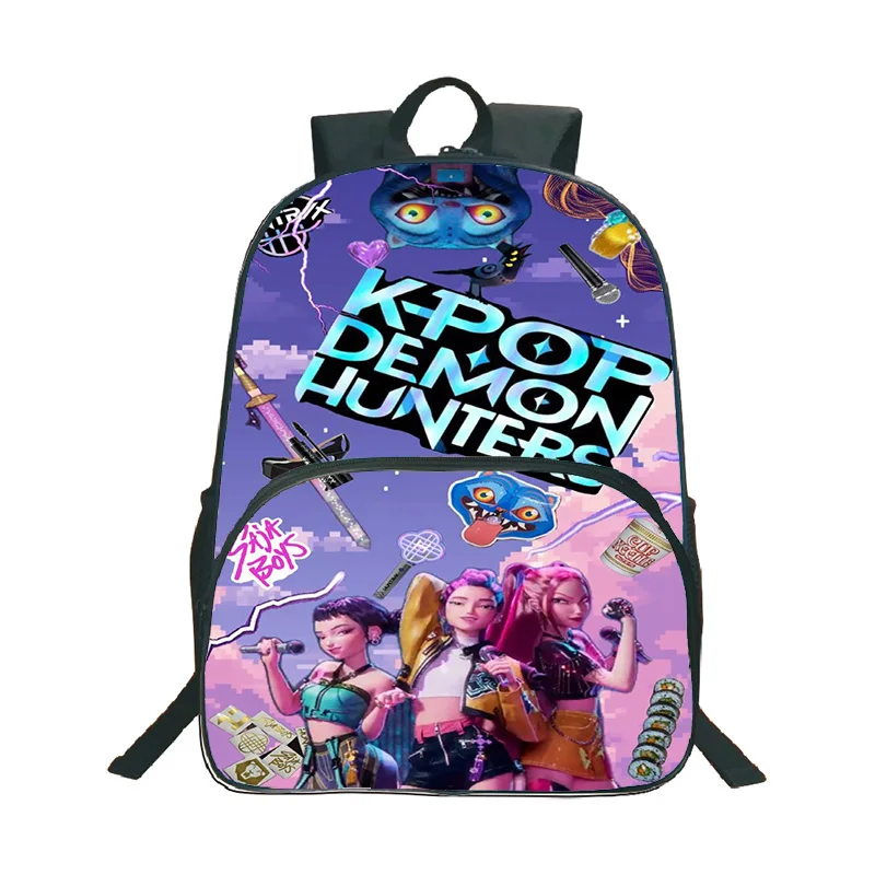 

KPop Demon Hunters водонепроницаемый рюкзак для ноутбука Saja Boys узор большой вместительный рюкзак подростковый повседневный школьный рюкзак прочные рюкзаки