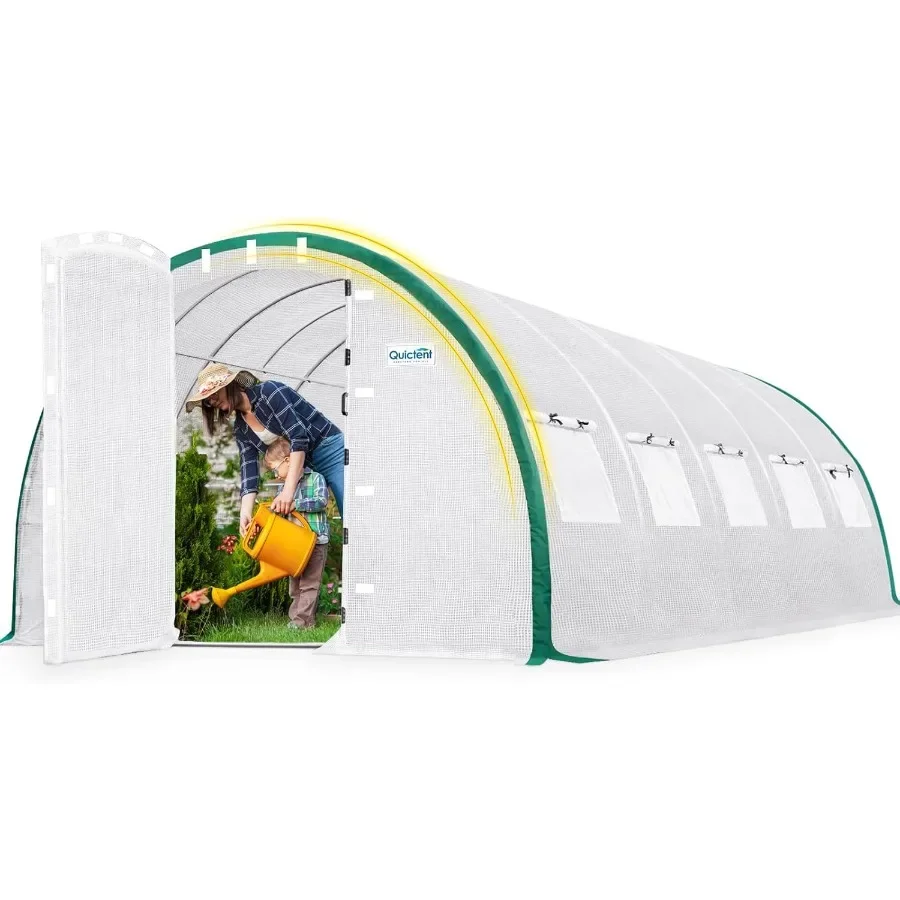 

Quictent Premium Greenhouse Swing Door Large Walk-in Green Houses for Outdoors Upgraded Tunnel Hoop House Frame and Cover for O