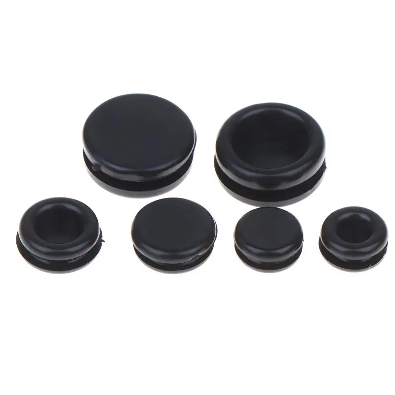 10/20Pcs Rubber Grommet Firewall Hole Plug Black Double-sided Protective Coil for Solar Panel Wiring Outdoor Power Cable Guard