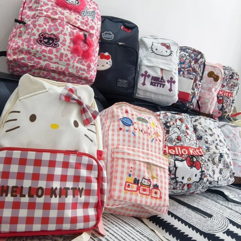 الحلو مرحبا كيتي Kawaii سانريو أنيمي الأطفال المدرسية لطيف الكرتون Kt القط على ظهره حقيبة الطالب هدايا عادية لعب للأطفال #2