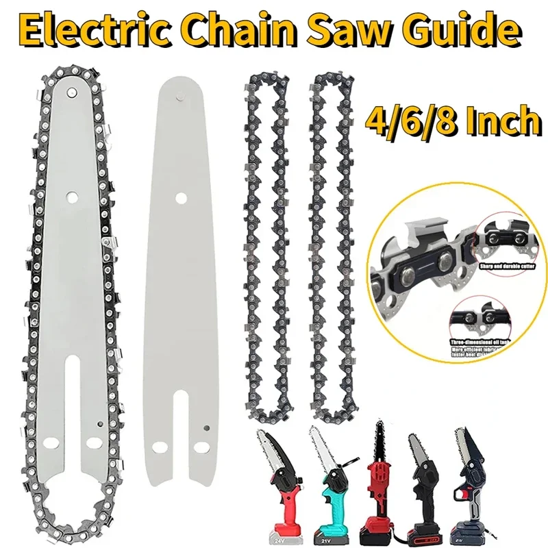 4/6/8 Inch Electric Chain Saw Chain Electric Chain Saw Multi-size Accessories High Hardness High Temperature Quenching Chain