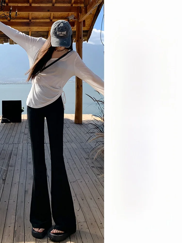 ay ark Bell Bot Pants Women's High Waist Fce Lined Slimming Fitn Dance Yoga Eighteen Small Size Base Layer Micro...