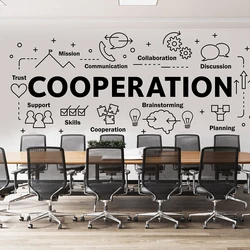 Large Cooperation Teamwork Office Wall Sticker Decal  Success Inspirational Motivational Quote Trust Skill Office  Decor