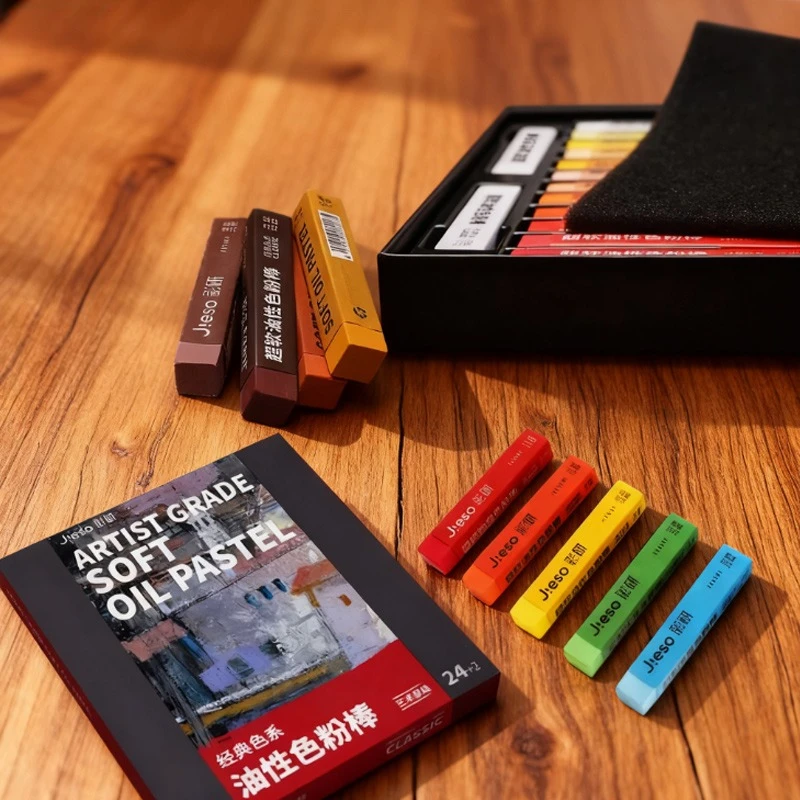 24/48color Super Soft Oil Pastels Set Good Tinting Strength Strong Coverage Children's Painting Graffiti Art Creation Artist