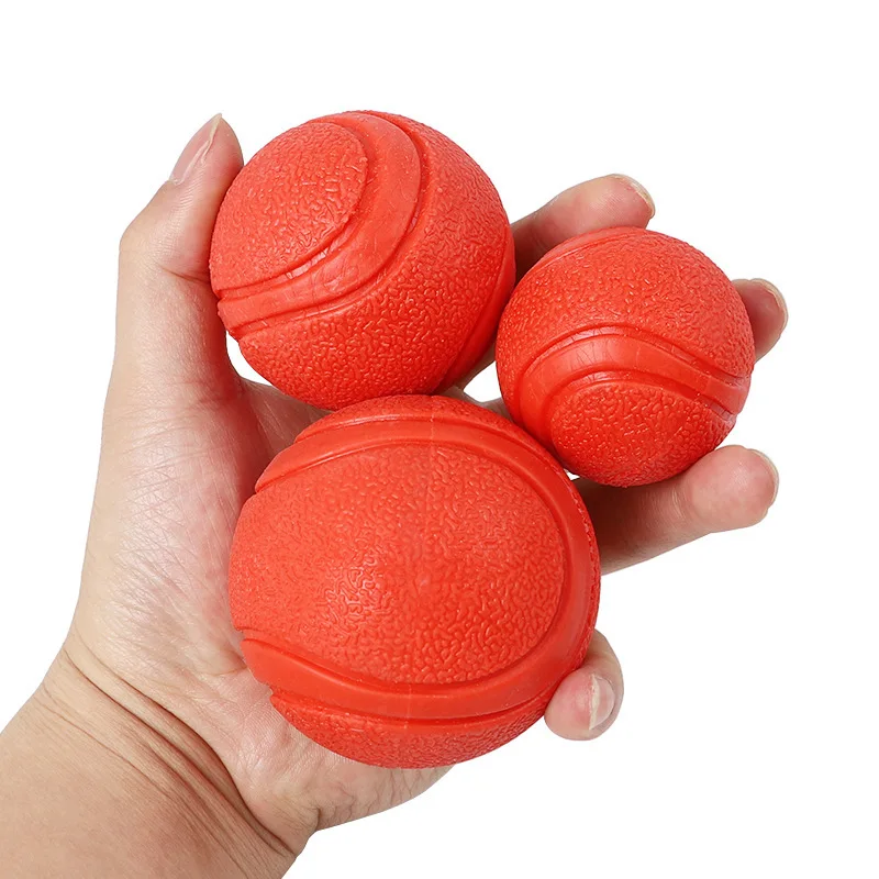 HOOPET Dog Toy Rubber Ball Bite-resistant Ball Toy for Dogs Puppy Teddy Pitbull Red Color Solid Ball S-XL Pet Supplies