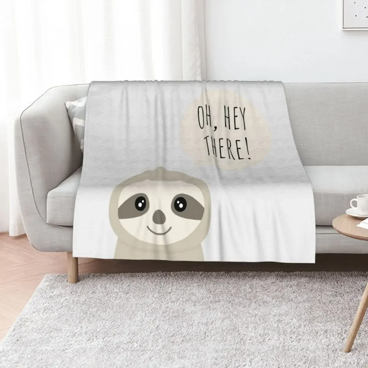 

Oh, Hey There Sloth Throw Blanket Plaid Decorative Sofas Luxury Throw valentine gift ideas Blankets