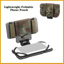 Lightweight Foldable Phone Pouch smart device navigation panel MOLLE mount hunting tactical vest chest panel mobile phone holder