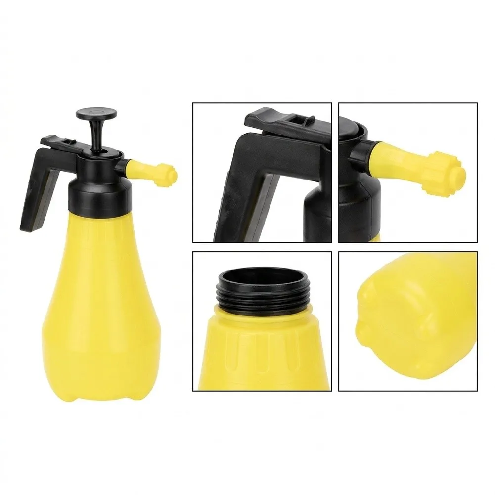 Yellow Household Pressure Sprayer 1.8L with Large Spray Head for Even Coverage in Garden Cleaning and Plant Care