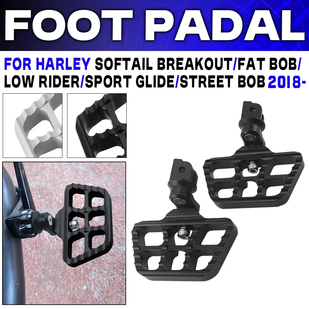 

Для моделей Harley Softail 2018-up Fat Bob FXFB Low Rider Breakout, мотоциклетные вращающиеся задние подножки, регулируемые подножки с педалью