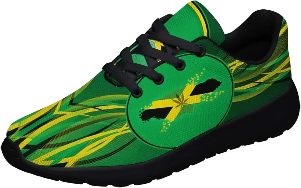 Jamaican Flag Shoes Jamaican Reggae Women Men Running Sneakers Print Comfortable Sports Walking Tennis Shoes