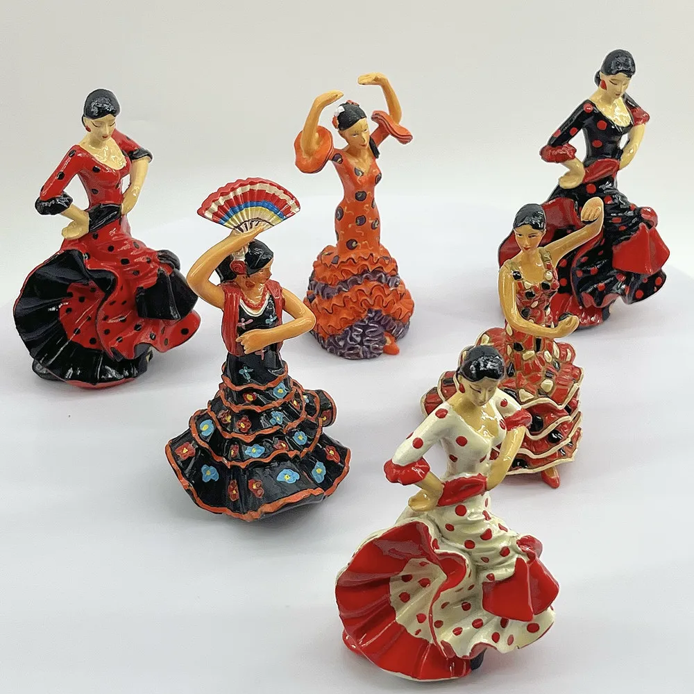 Spanish Flamenco Dancer 3D Figurine Ornament, Resin Exotic Home Decor, Gift & Collectible