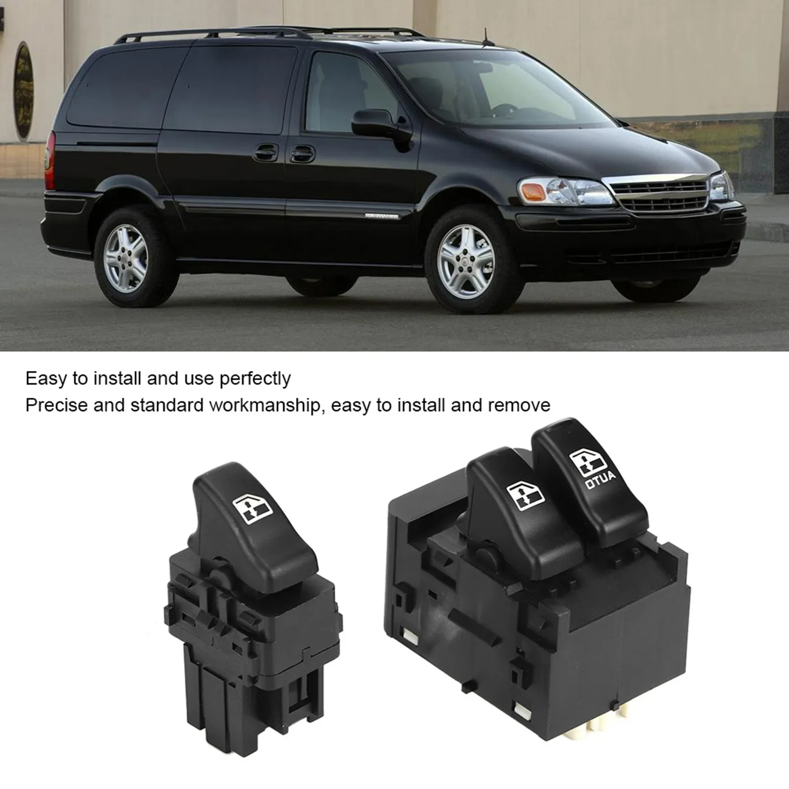 Moaodo 2 Pcs Electric Window Switch Front Left + Right 19244642 901-025 for Chevrolet Venture 2000 2001 2002 2003 2004