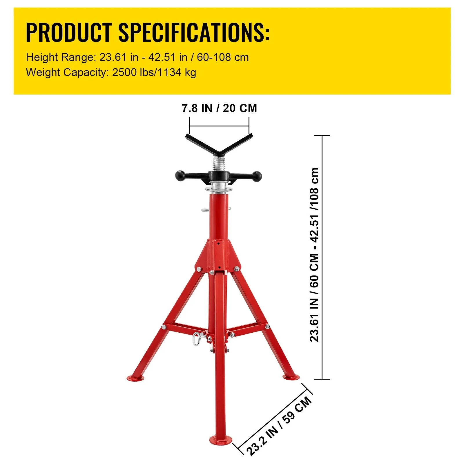 Pipe Jack Stand With V-Head Pipe Stand 1/8\