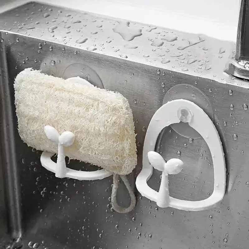 2pcs Multifunctional Kitchen Sink Organizer With Suction Cup Sponge Holder Scouring Pad Storage Rack Hook Home Supplies Для Кухн