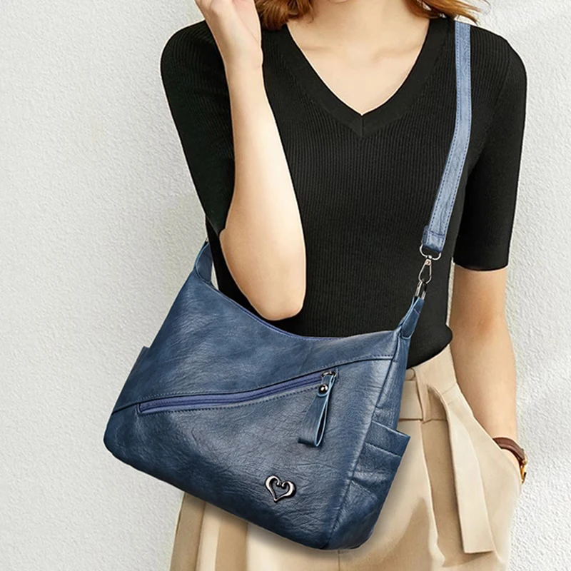 Women Bag Crossbody Bag Sac A Main PU Leather Woman Tote Shoulder Bag Solid Color Ladies Fashion Quality Messenger Pack Designer