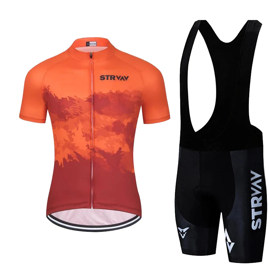 

STRVAV Team Cycling Jersey Set 2022 Man Summer MTB Race Cycling Clothing Short Sleeve Ropa Ciclismo Outdoor Riding Bike Uniform