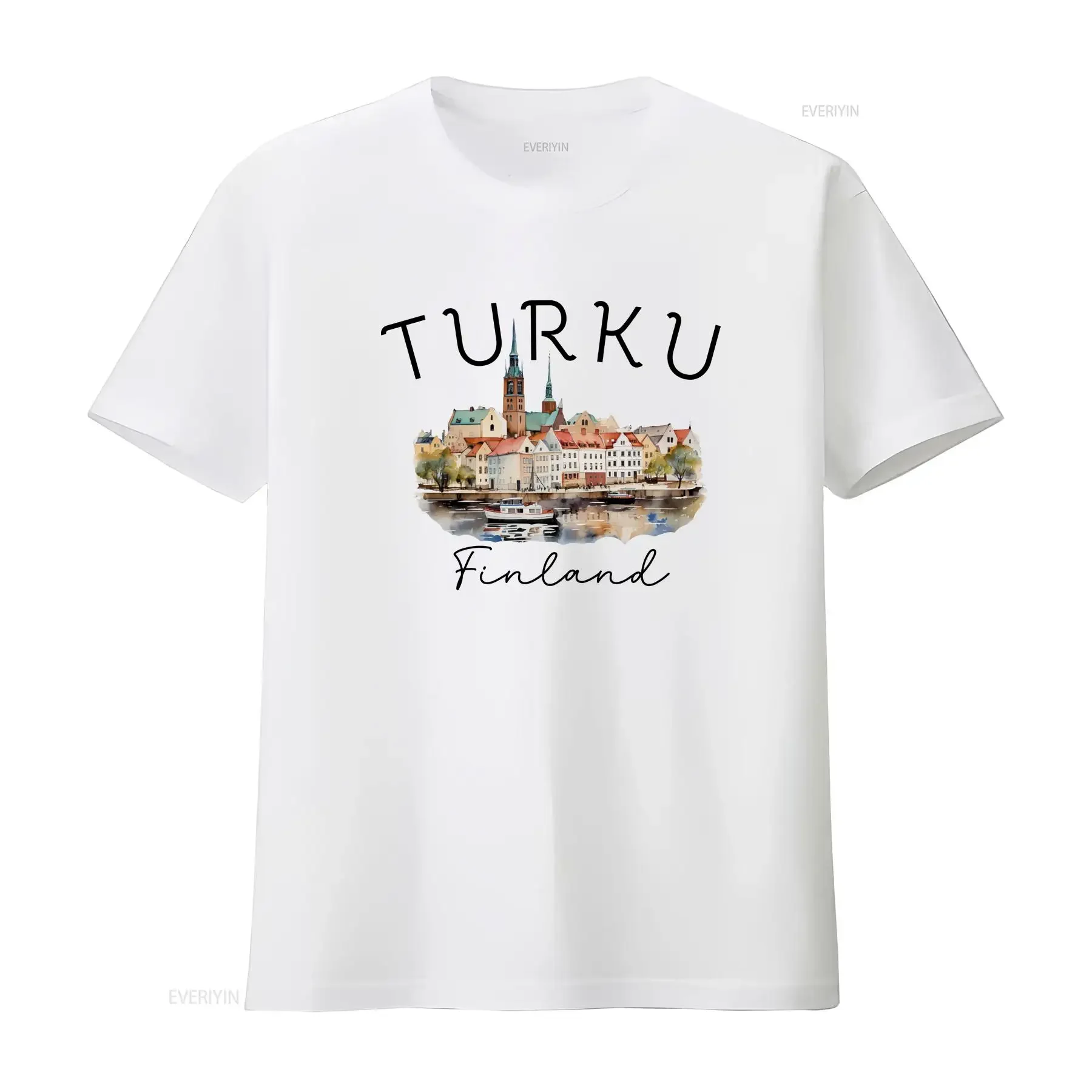 

Turku T Shirt Soft Finland Souvenir Travel s vintage Washed Versatile Unisex Stylish Comfortable designer clothes graphic