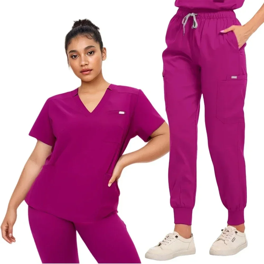 Thick style Anti-Wrinkle Soft Premium Fabric Polyester Rayon Spandex Washable Nursing Set for Womens Nursing Scrub Uniforms