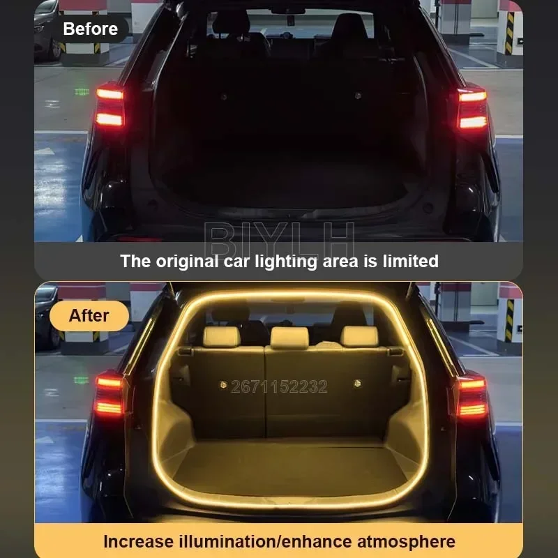 Customized For Toyota C-HR Car LED Trunk Light Flexible Atmosphere Light Tail Box Light Interior Decor Auto Accessories