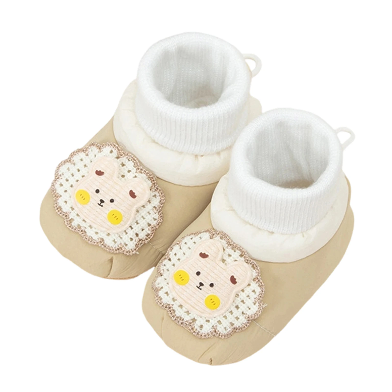 

Вязаные пинетки для девочек 0-12 месяцев с бантиком и мягкой подошвой, домашние тапочки для малышек