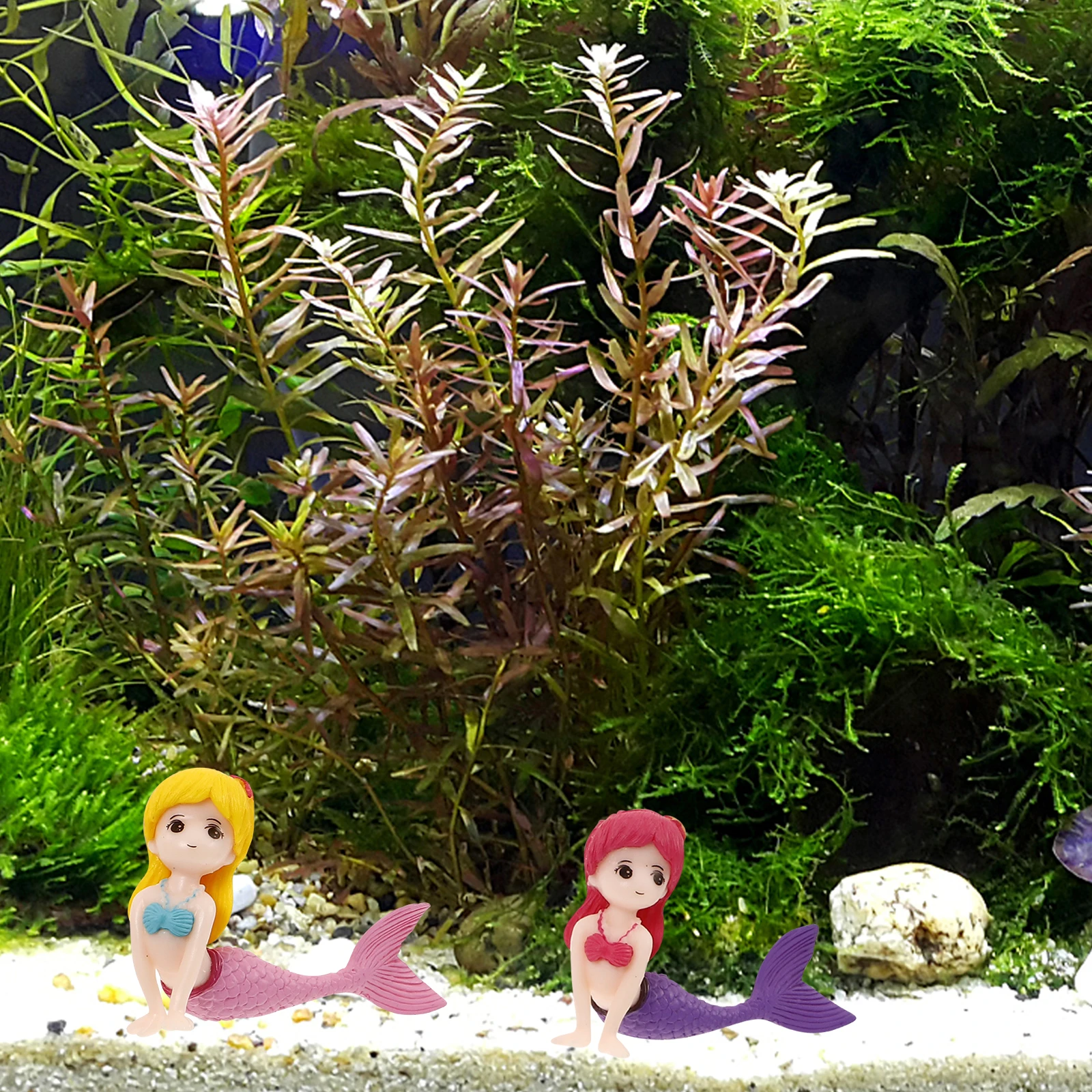 

4pcs Fish Tank Decoration Mermaid Shape PVC Ornaments for Aquarium DIY Crafts Tropical Party Scatter Vase Filling Lifelike