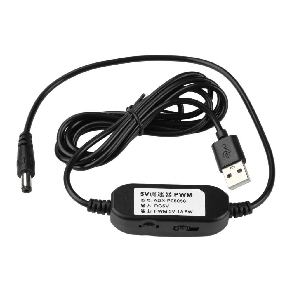 

DC5V to 5V/12V Motor Speed Regulator Motor Speed Controller Forward+Reverse Switch Adjust Speed USB Driver Cable with Indicator