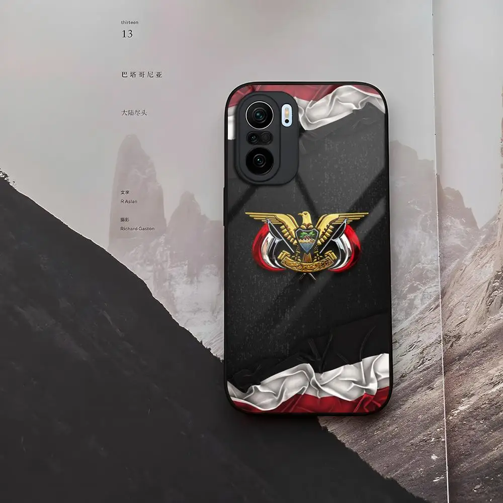 Yemen Coat of Arms Flag Tempered Glass for Xiaomi 14 12 Lite Pro 13 11t lite POCO M6 M5 X6 X5 X3 NFC F5 F6 Pro Cover