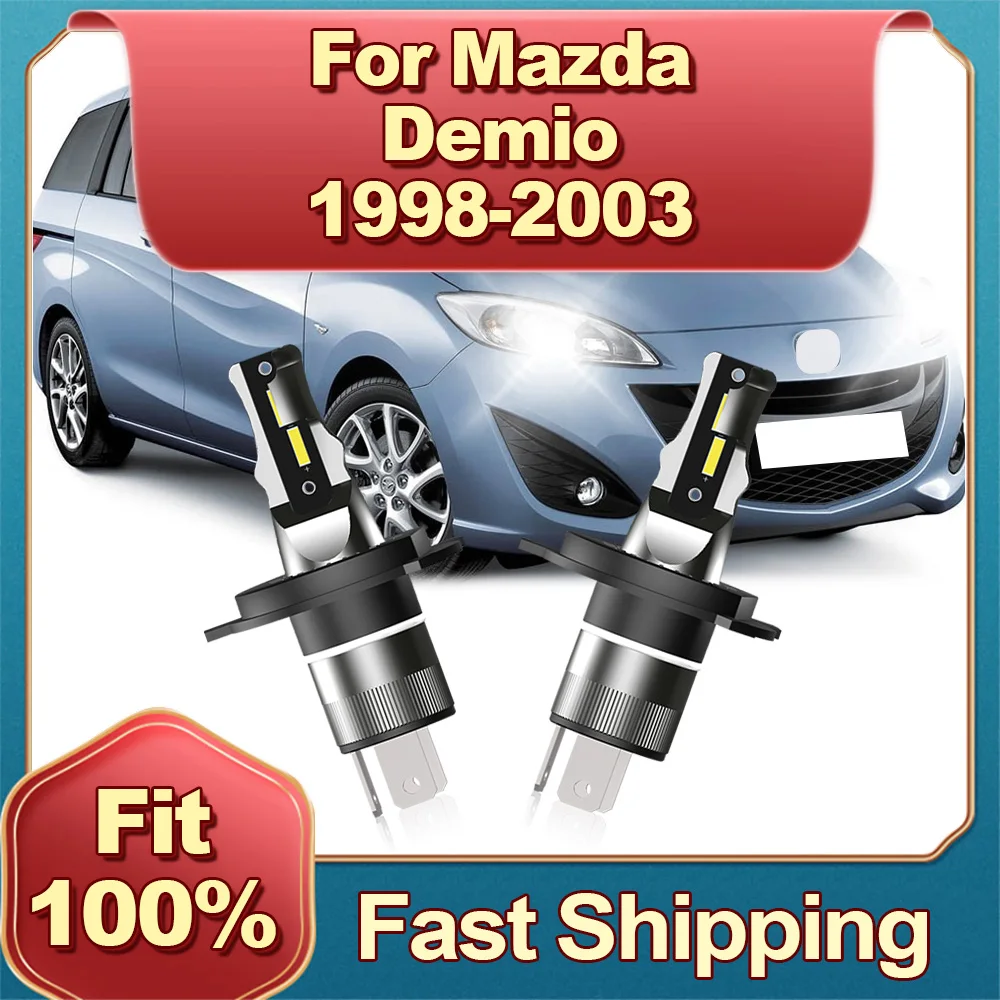 LED Lamp H4 180W Headlamp Car Bulb Waterproof Aluminum CSP Chip 6000K For MAZDA DEMIO 1998 1999 2000 2001 2002 2003