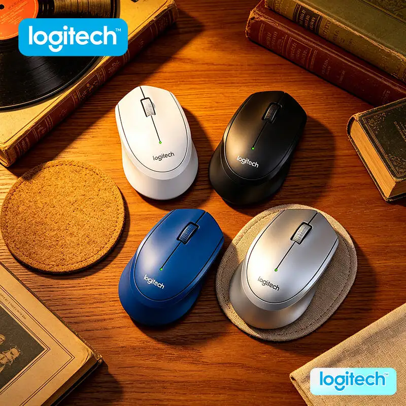 

Logitech M330 Ergonomic Silent Wireless Mouse 2.4G USB Receiver Smooth Slim for Office PC Laptop Mac Desk
